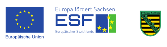 Logo ESF und Freistaat Sachsen